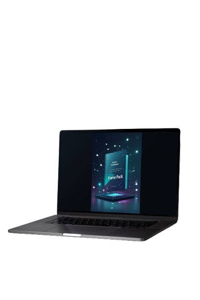 A black tablet device centered on a light gray background, displaying a digital cover graphic with the text 'Vector Design Free Kit' and a stylized book-and-laptop design in dark blue, teal, and purple tones.